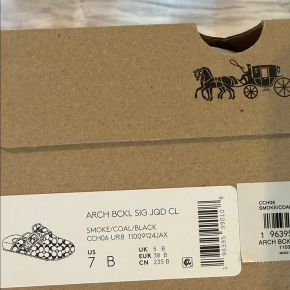 NWT COACH Women's Signature Jacquard Round Toe Archival Buckle Clogs - Picture 10 of 12